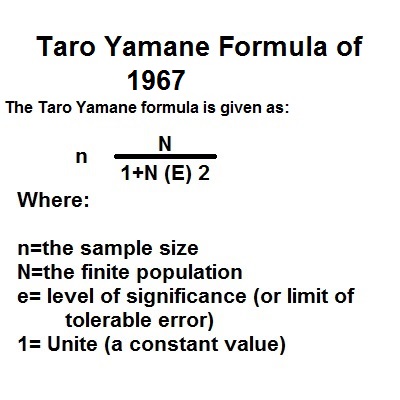 Taro Yamane Formula