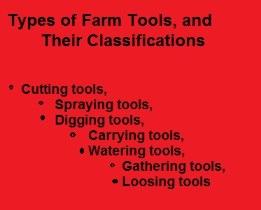 Types of farm tools